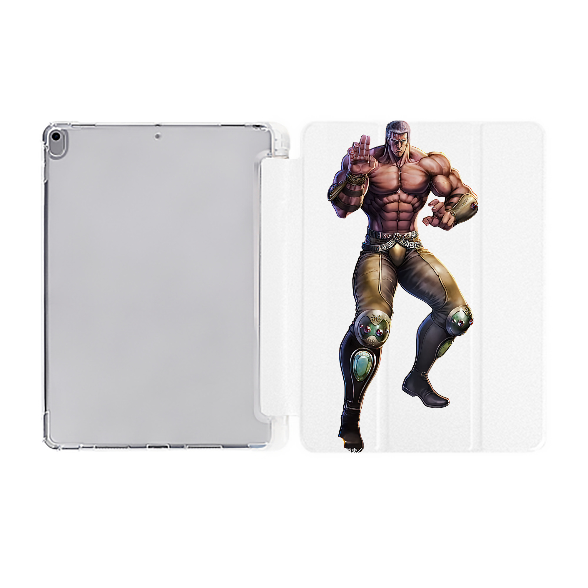 （画像用） 北斗の拳 Fist of the North Star IPad ケース ペン収納付き 三つ折りスタンド PUレザー×シリコン 対応機種9.5/10.5/10.9インチ